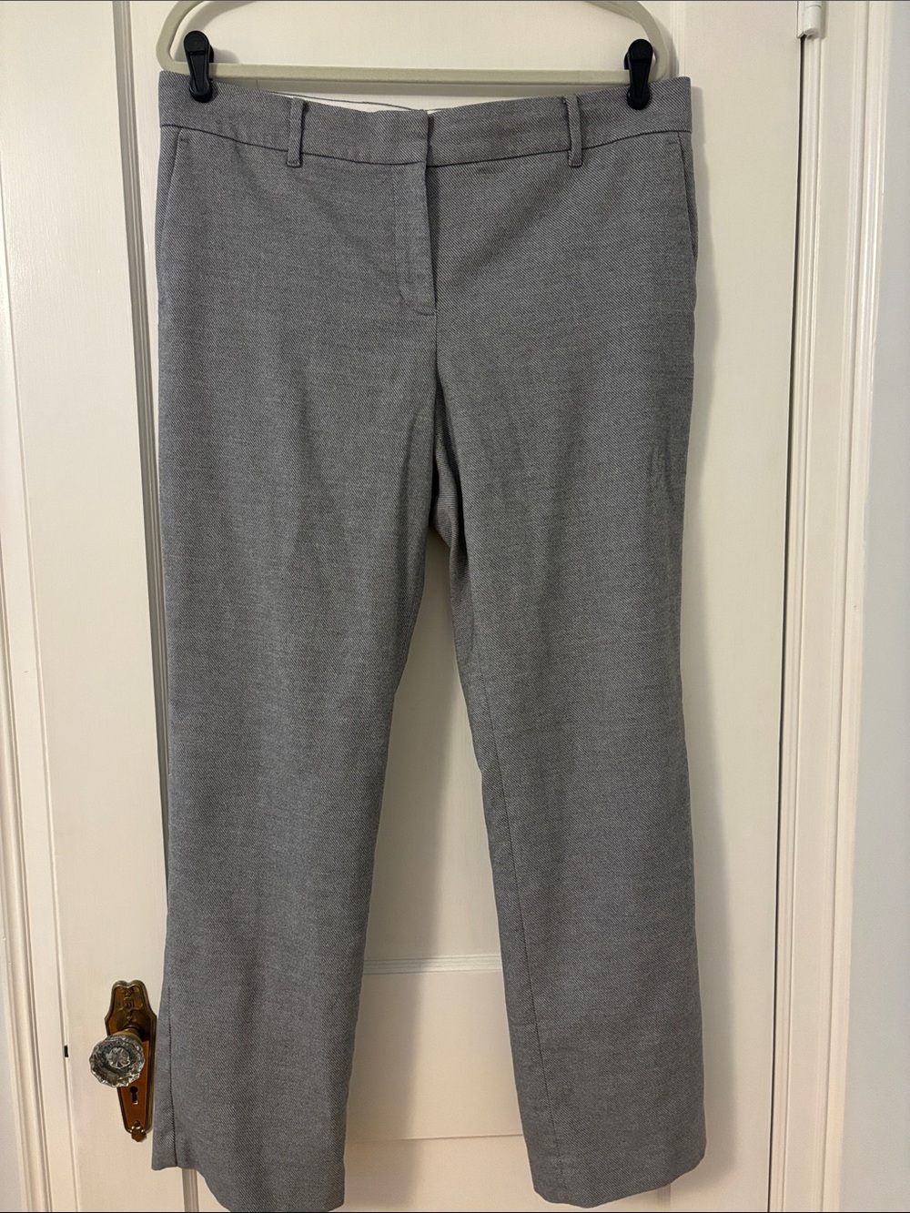 Ann Taylor Light Gray Straight-Leg Dress Pants